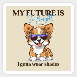 Corgi lover - Corgi glasses - Corgi quote v2 white Magnet